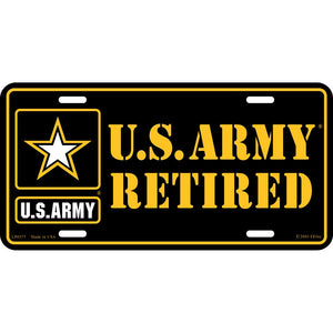 ARMY LOGO, RETIRED LICENSE PLATE