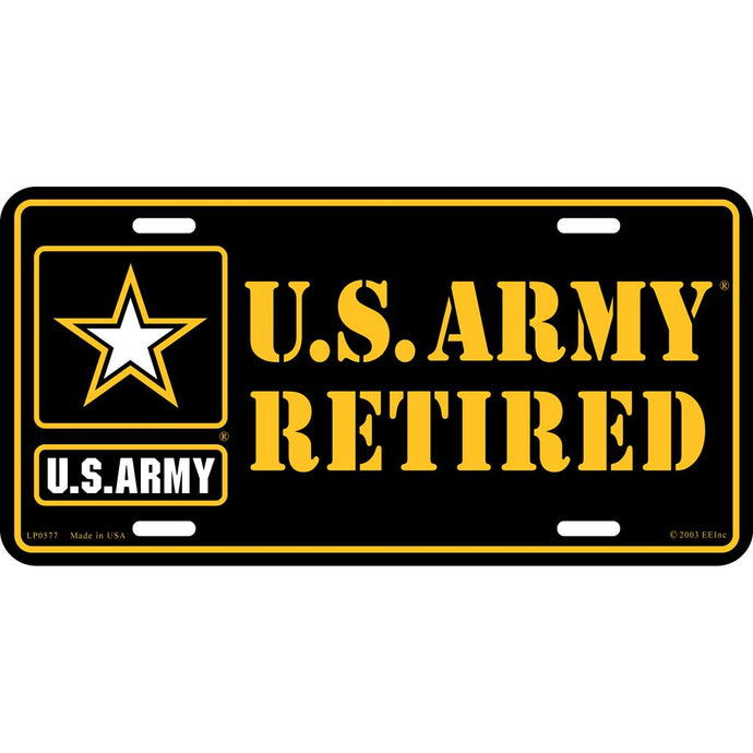 ARMY LOGO, RETIRED LICENSE PLATE