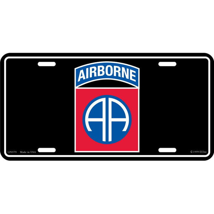 ARMY 82ND AIRBORNE LICENSE PLATE
