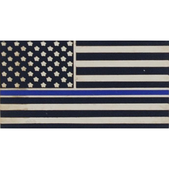 POLICE, BLUE LINE, HONOR FLAG HAT PIN