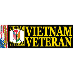 VIETNAM, VETERAN, FLAG BUMPER STICKER