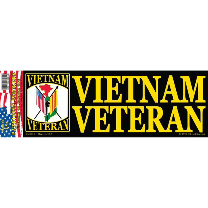 VIETNAM, VETERAN, FLAG BUMPER STICKER
