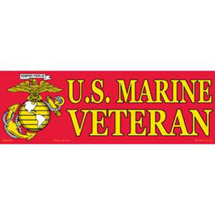 US MARINE CORPS LOGO, VETERAN BUMPER STICKER