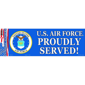 US AIR FORCE, PROUDLY SERVED BUMPER STICKER