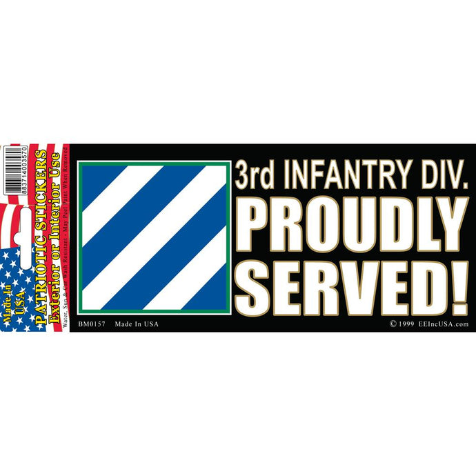 ARMY, 3RD DIV BUMPER STICKER