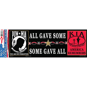 POW*KIA KILLED IN ACTION, AMERICA BUMPER STICKER