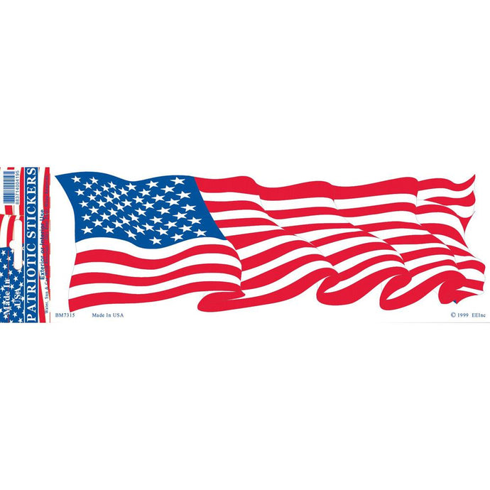 USA, FLAG, WAVY BUMPER STICKER