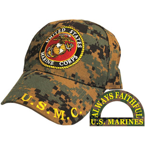US MARINE CORPS LOGO, CAMO HAT