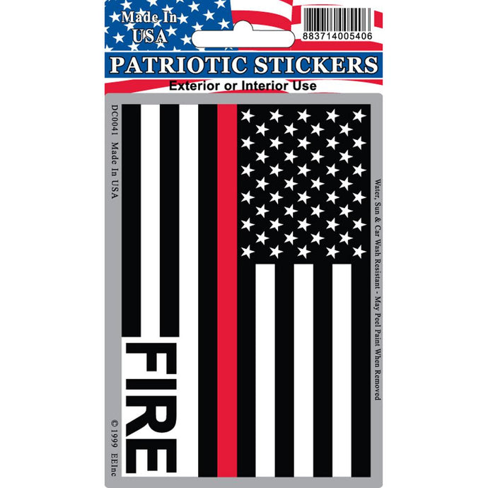 FIRE, RED LINE, USA STICKER