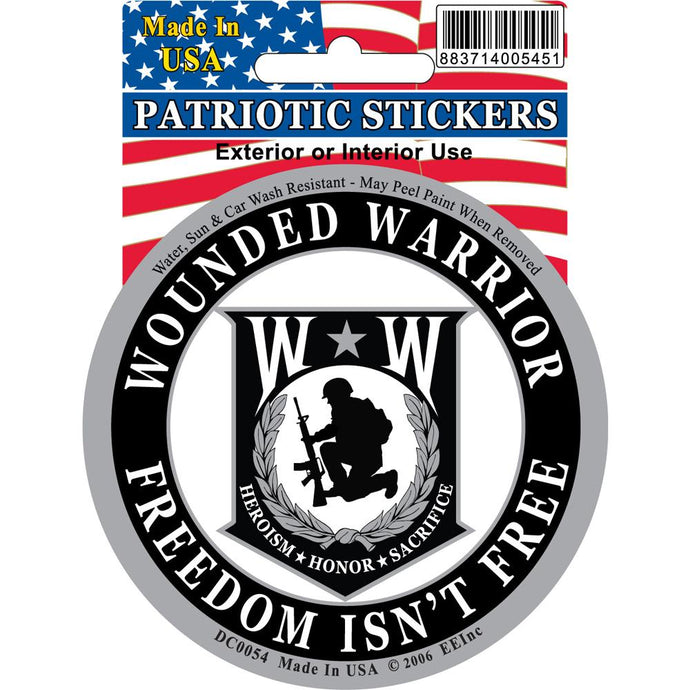 WOUNDED WARRIOR ROUND STICKER
