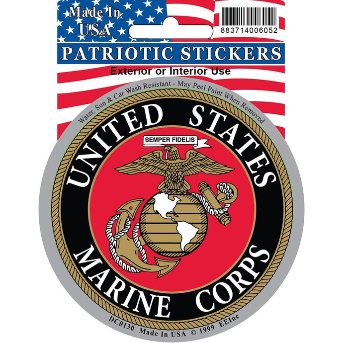 US MARINE CORPS LOGO ROUND STICKER