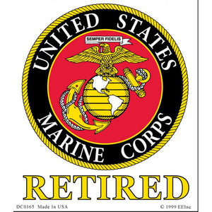 US MARINE CORPS LOGO, RETIRED STICKER