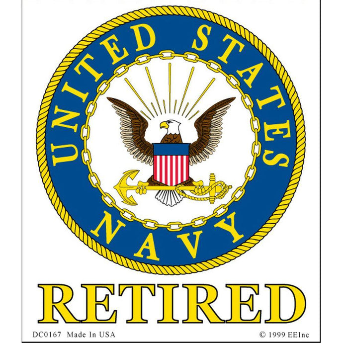 US NAVY LOGO, RETIRED STICKER