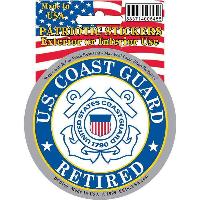 US COAST GUARD LOGO, RETIRED STICKER