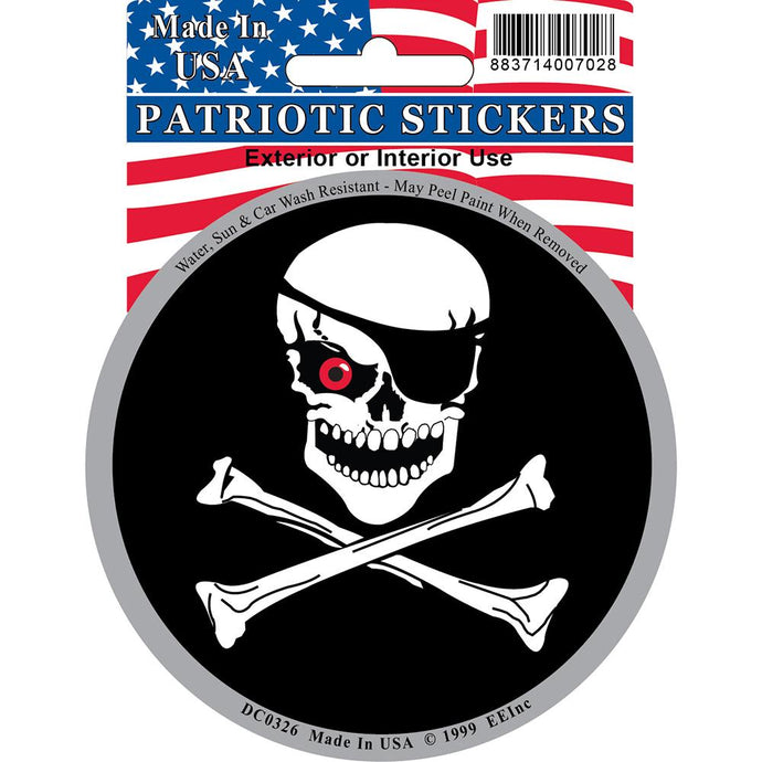 PIRATE FLAG ROUND STICKER
