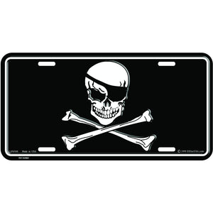 JOLLY ROGERS SKULL AND BONES LICENSE PLATE