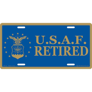 US AIR FORCE EMBLEM, RETIRED LICENSE PLATE