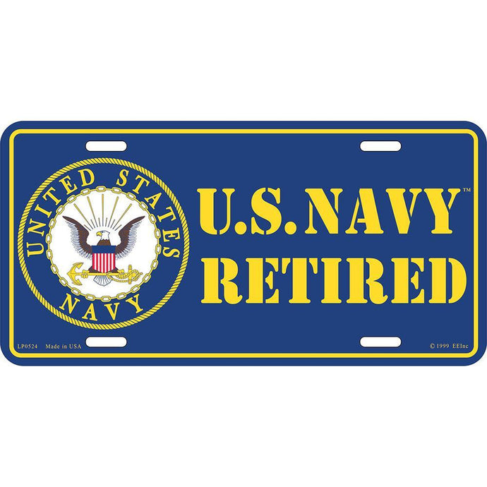 US NAVY LOGO, RETIRED LICENSE PLATE