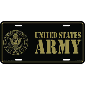 ARMY SYMBOL, GOLD LICENSE PLATE
