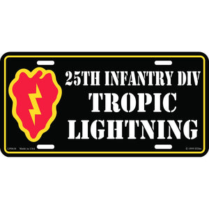 ARMY 25TH INFANTRY DIV LICENSE PLATE