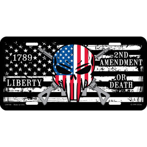 SNIPER SKULL/RIFLES 2ND AMENDMENT LICENSE PLATE