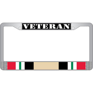 IRAQI FREEDOM VETERAN CHROME LICENSE PLATE FRAME
