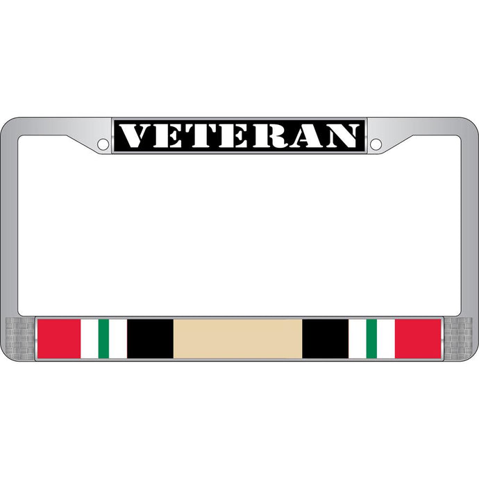 IRAQI FREEDOM VETERAN CHROME LICENSE PLATE FRAME