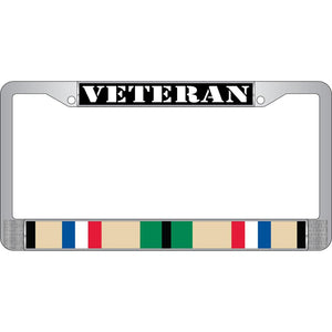 DESERT STORM VETERAN CHROME LICENSE PLATE FRAME