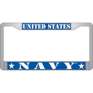 US NAVY CHROME LICENSE PLATE FRAME