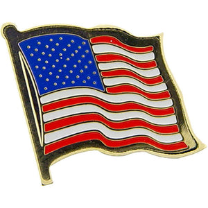 USA FLAG, WAVY HAT PIN