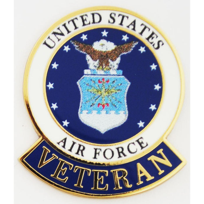 US AIR FORCE EMBLEM, VETERAN HAT PIN