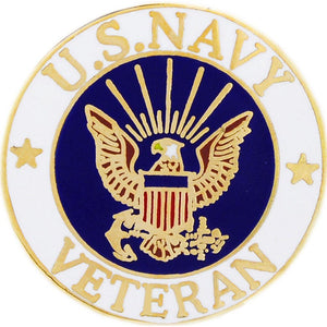 US NAVY LOGO, VETERAN HAT PIN