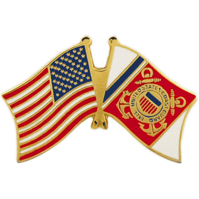 US COAST GUARD FLAG, USA FLAG HAT PIN
