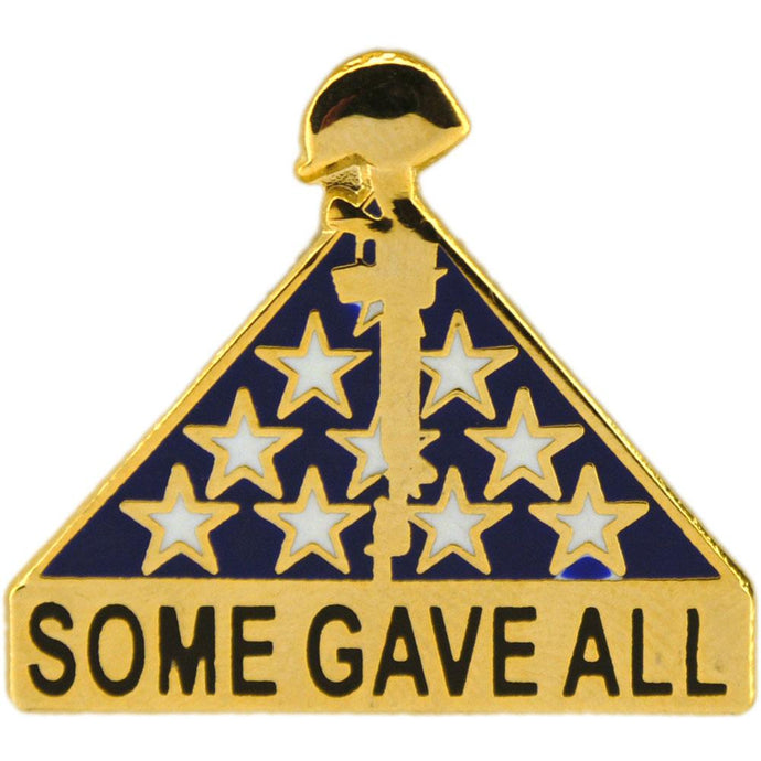 MEMORIAL, FLAG AND RIFLE HAT PIN