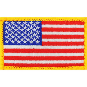 USA FLAG, GOLD PATCH