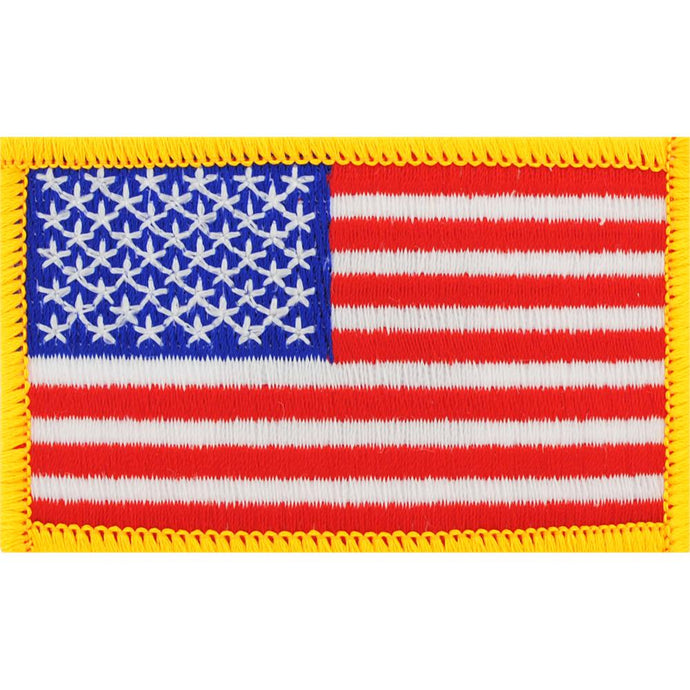 USA FLAG, GOLD PATCH