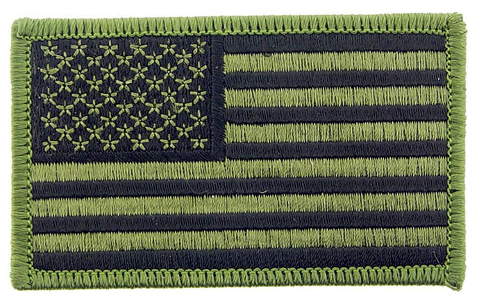 USA FLAG, GREEN PATCH